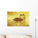 Two African Swans, Heart Shape Wall Mural