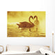 Two African Swans, Heart Shape Wall Mural