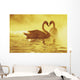 Two African Swans, Heart Shape Wall Mural