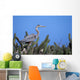 Closeup Of A Great Blue Heron On A Nest In Cactus Wall Mural