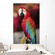 Red Macaw Parrot Closeup Wall Mural