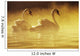 Pair Of African Swans Swimming In Misty Waters, Soft Yellow Lighting Wall Mural