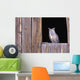 Great Horned Owl in barn window Wall Mural