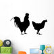 Rooster and Hen Wall Decal