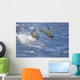 Hawaii, Spinner Dolphins Leap Into The Air At The Same Time Wall Mural