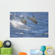 Hawaii, Spinner Dolphins Leap Into The Air At The Same Time Wall Mural