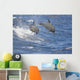 Hawaii, Spinner Dolphins Leap Into The Air At The Same Time Wall Mural