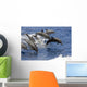 Hawaii, Seven Spinner Dolphin Leap Into The Air At The Same Time Wall Mural