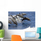 Hawaii, Seven Spinner Dolphin Leap Into The Air At The Same Time Wall Mural