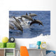 Hawaii, Seven Spinner Dolphin Leap Into The Air At The Same Time Wall Mural