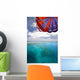 Fiji, Colorful parachute over reef and Pacific Ocean Wall Mural
