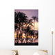 Palm trees and a couple in beach chairs at sunset at Anaehoomalu Bay Wall Mural