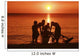 USA, Hawaii, Oahu, Boys holding canoe at sunset Wall Mural