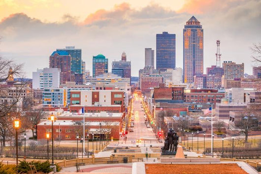 Des Moines Iowa Skyline Morning Wall Decal