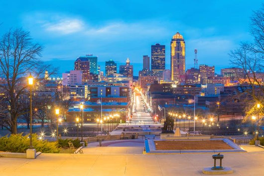 Des Moines Iowa Skyline Street Wall Decal