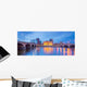 Des Moines Iowa Skyline Bridges over Water Wall Decal