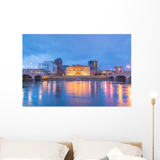Des Moines Iowa Skyline River Wall Decal