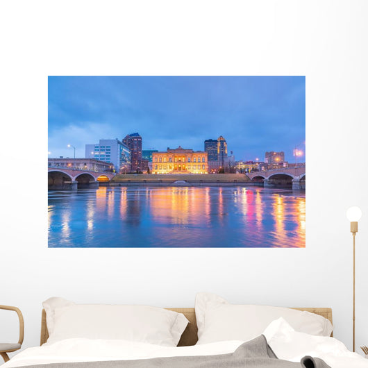 Des Moines Iowa Skyline River Wall Decal