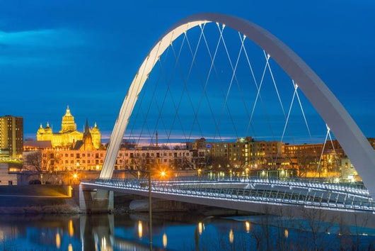 Des Moines Iowa Skyline Bridge Wall Decal