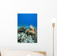 Hawaii, Two Green Sea Turtles On Colorful Coral Reef Wall Mural