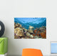 Green Sea Turtle On Colorful Coral Reef With Schooling Fish Wall Mural