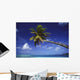 French Polynesia, Bora Bora, Palm Tree Hanging Over Turquoise Ocean Wall Mural