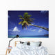 French Polynesia, Bora Bora, Palm Tree Hanging Over Turquoise Ocean Wall Mural