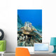USA, Close-Up of Green Sea Turtle on reef Wall Mural