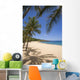Palm Trees And Shadows Along Sandy Beach And Turquoise Ocean Wall Mural