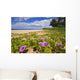 Green Leafy Vines With Pink Flowers On Shore Wall Mural