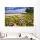 Green Leafy Vines With Pink Flowers On Shore Wall Mural