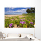 Green Leafy Vines With Pink Flowers On Shore Wall Mural