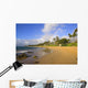 USA, Hawaii, Maui, Rainbow over palm trees and Keawakapu Beach Wall Mural