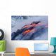 View of Pahoehoe lava flowing into Pacific Ocean Wall Mural