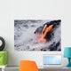 Pahoehoe Lava Flowing From Kilauea Into Frothy Pacific Ocean Wall Mural