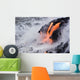Pahoehoe Lava Flowing From Kilauea Into Frothy Pacific Ocean Wall Mural