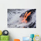Pahoehoe Lava Flowing From Kilauea Into Frothy Pacific Ocean Wall Mural