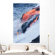 View of Pahoehoe lava flowing into Pacific Ocean Wall Mural