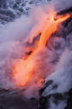 Pahoehoe Lava Flowing From Kilauea Into Steaming Pacific Ocean Wall Mural