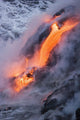 View of Pahoehoe lava flowing into Pacific Ocean Wall Mural