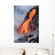 View of Pahoehoe lava flowing into Pacific Ocean Wall Mural