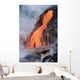 View of Pahoehoe lava flowing into Pacific Ocean Wall Mural