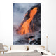 View of Pahoehoe lava flowing into Pacific Ocean Wall Mural