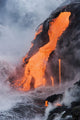 View of Pahoehoe lava flowing into Pacific Ocean Wall Mural