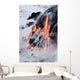 View of Pahoehoe lava flowing into Pacific Ocean Wall Mural