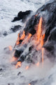 View of Pahoehoe lava flowing into Pacific Ocean Wall Mural