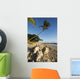 USA, Hawaii, Maui, Palm tree and driftwood on beach Wall Mural