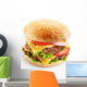 Cheeseburger on a White Background Wall Decal