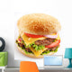 Cheeseburger on a White Background Wall Decal