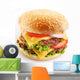 Cheeseburger on a White Background Wall Decal